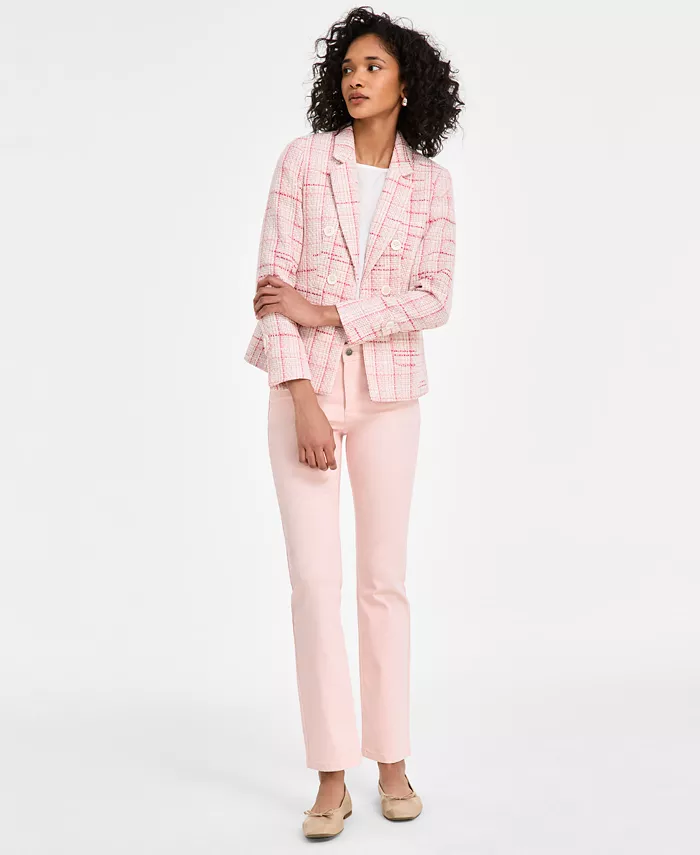 Jones New York Women's Plaid Tweed Blazer Women's Fashion Shoes & Accessories