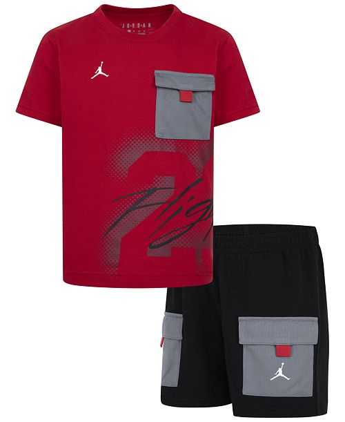Jordan Little Boys 2-Piece 23 Flight Utility Shorts and T-Shirt Set Kids Jordan Little Boys 2-Piece 23 Flight Utility Shorts and T-Shirt Set Kids