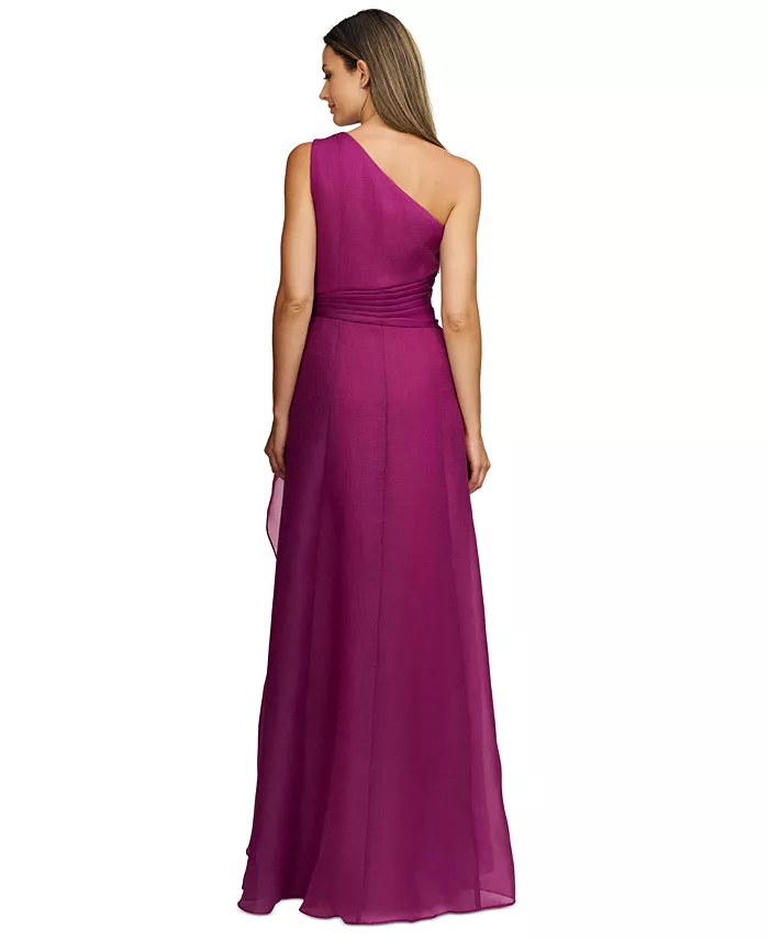 JS Collections Women's Seraphina Organza One-Shoulder Evening Gown Women's Fashion Shoes & Accessories