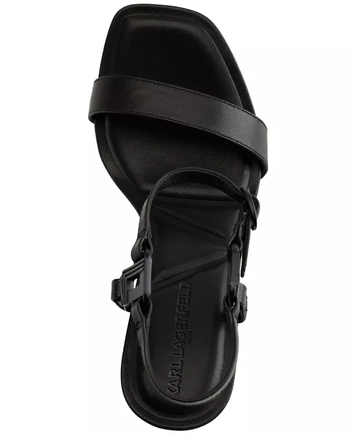 KARL LAGERFELD PARIS Cybil High-Heel Square-Toe Sandals Women's Fashion Shoes & Accessories