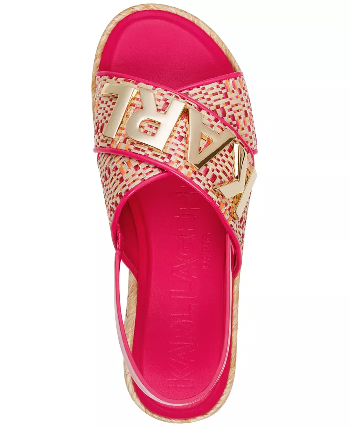 KARL LAGERFELD PARIS Women's Charla Slingback Sandals Women's Fashion Shoes & Accessories