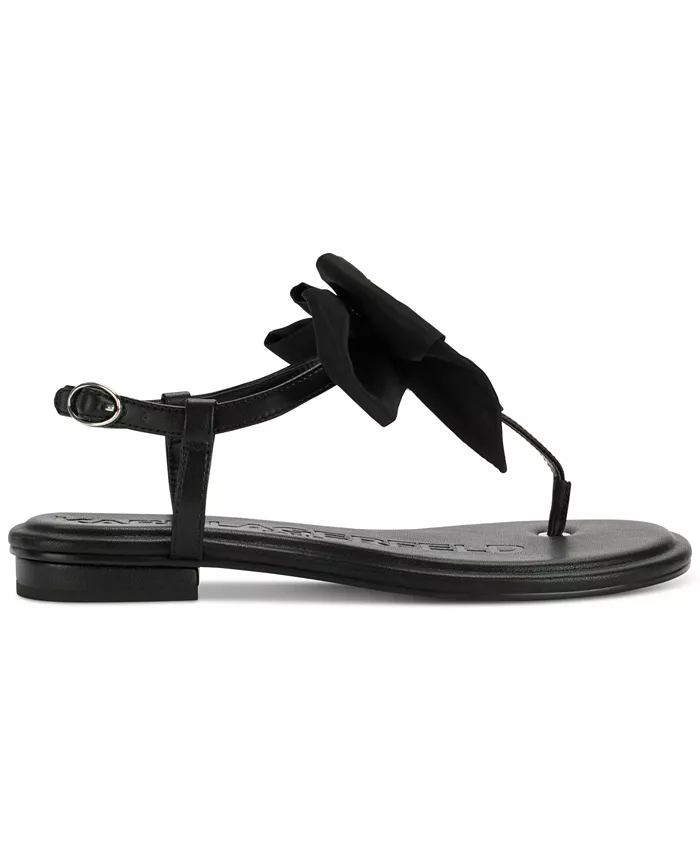 KARL LAGERFELD PARIS Women's Cristi Bow Flat Sandals Women's Fashion Shoes & Accessories
