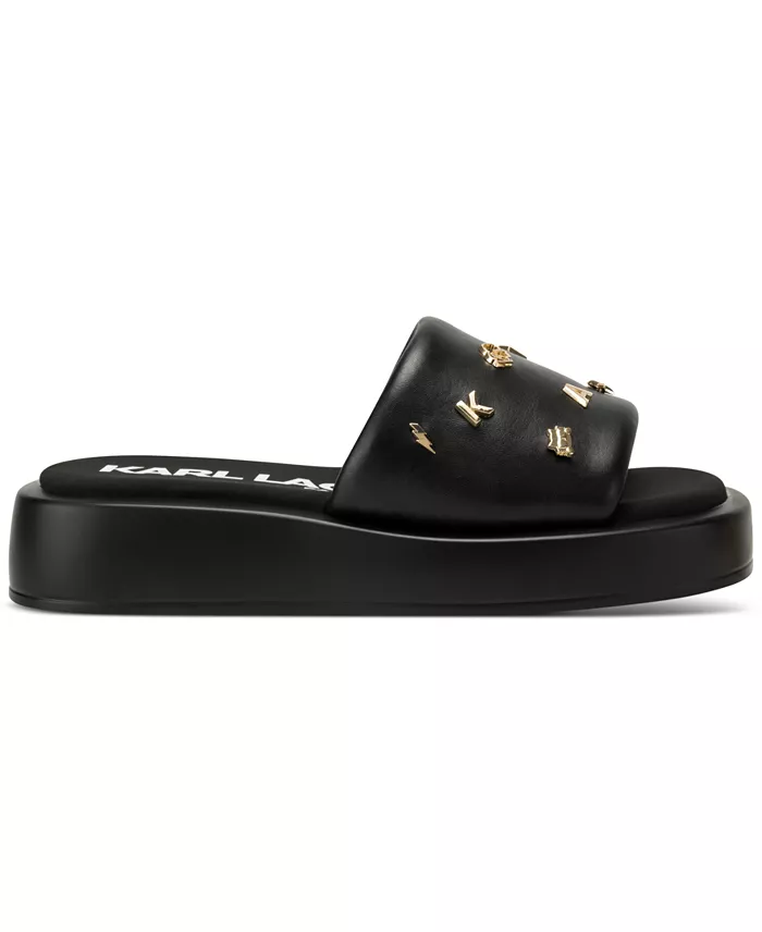 KARL LAGERFELD PARIS Women's Opal Studded Sandals Women's Fashion Shoes & Accessories