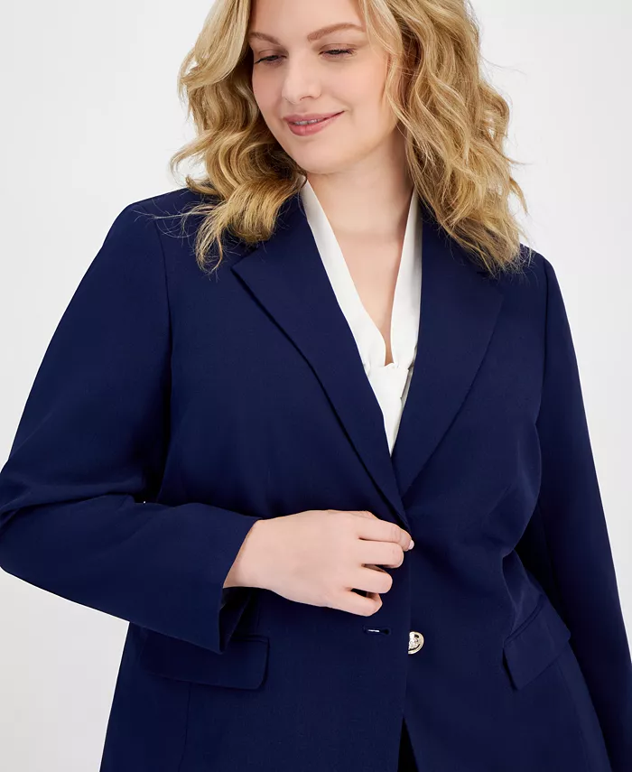 Kasper Plus Size Two-Button Blazer Women's Fashion Shoes & Accessories