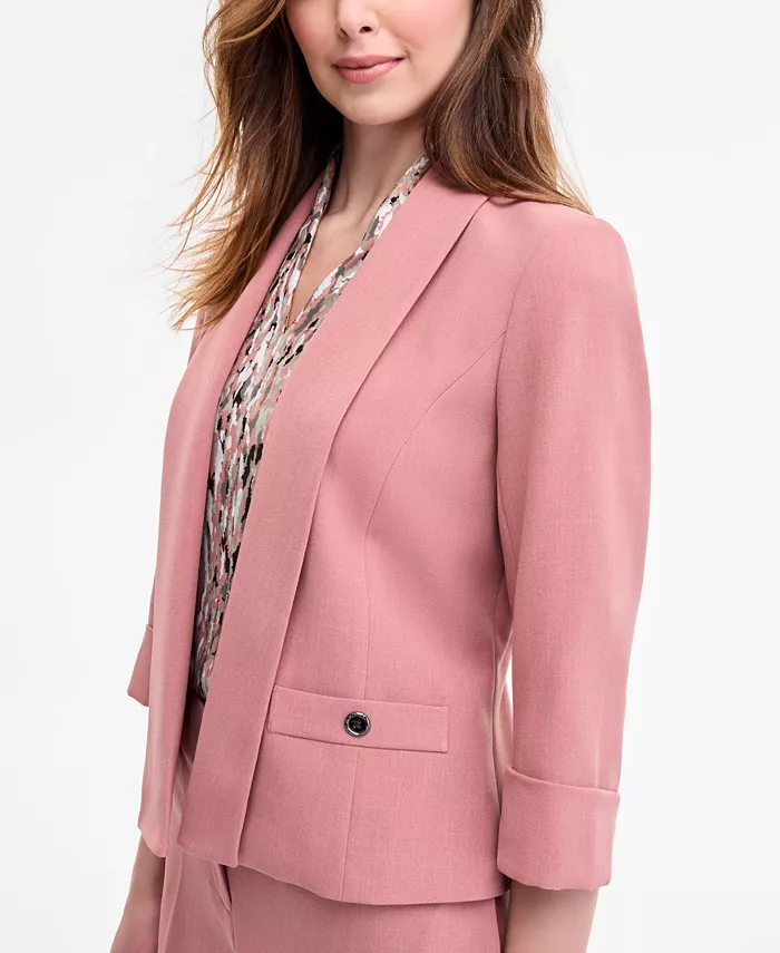 Kasper Women's 3/4-Sleeve Shawl-Collar Blazer Regular & Petite Women's Fashion Shoes & Accessories