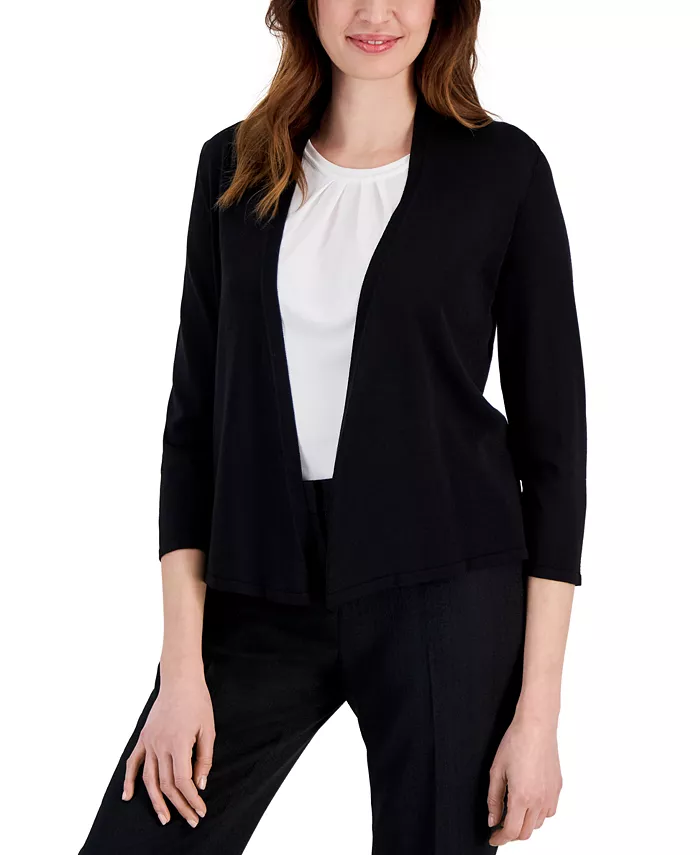 Kasper Women's Long Sleeve Cardigan Sweater Regular & Petite Women's Fashion Shoes & Accessories