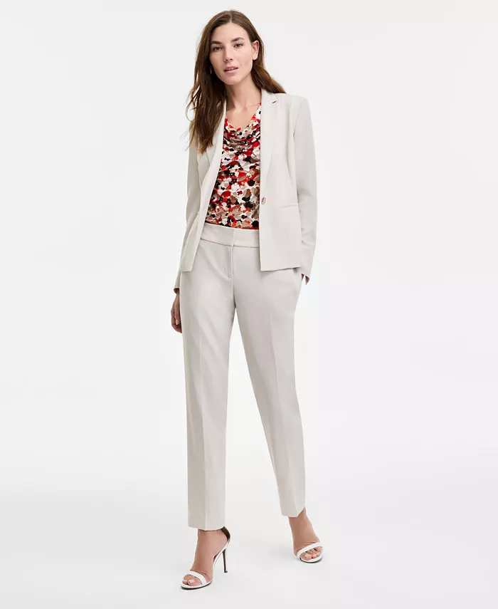 Kasper Women's Seamed One-Button Blazer Regular & Petite Women's Fashion Shoes & Accessories