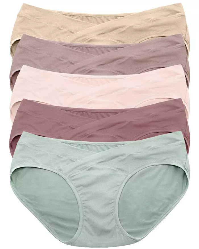 Kindred Bravely Maternity Under-the-Bump Bikini Underwear (5-Pack) Women's Fashion Shoes & Accessories