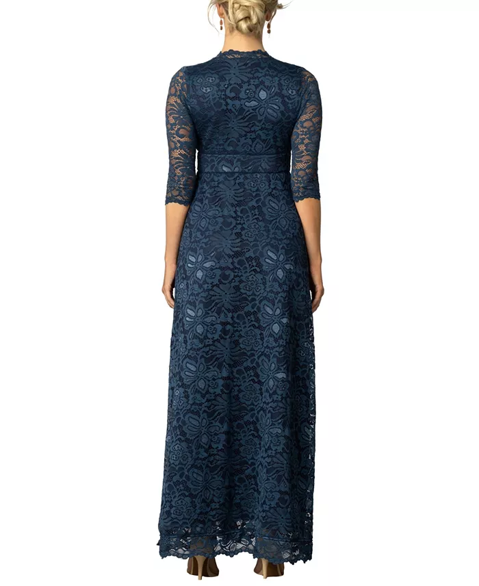 Kiyonna Women's Maria Lace A-Line Evening Gown With Pockets Women's Fashion Shoes & Accessories
