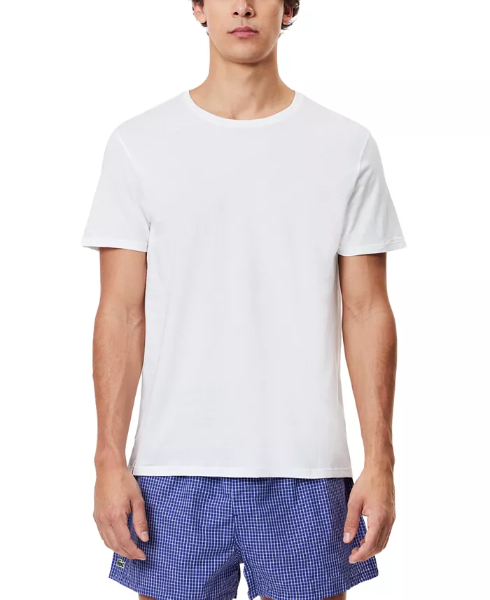 Lacoste Men's 3-Pack Regular Fit Crewneck Undershirts Men's Fashion & Accessories