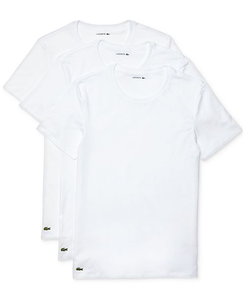 Lacoste Men's 3-Pack Regular Fit Crewneck Undershirts Men's Fashion & Accessories