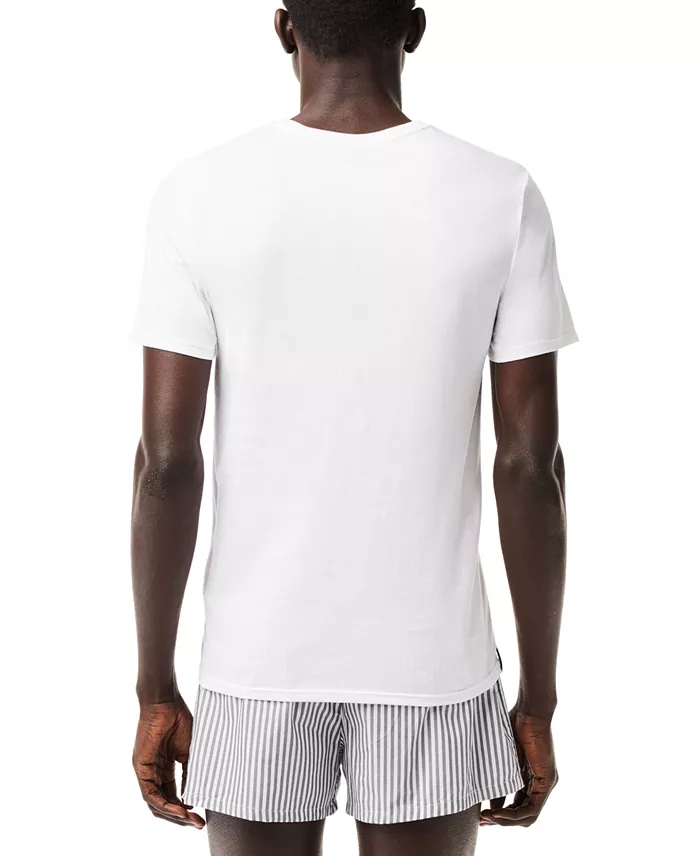 Lacoste Men's 3-Pack Slim-Fit Crewneck Undershirts Men's Fashion & Accessories