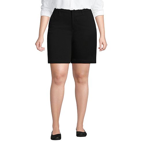 Lands' End Women's Classic 7" Chino Shorts Women's Fashion Shoes & Accessories