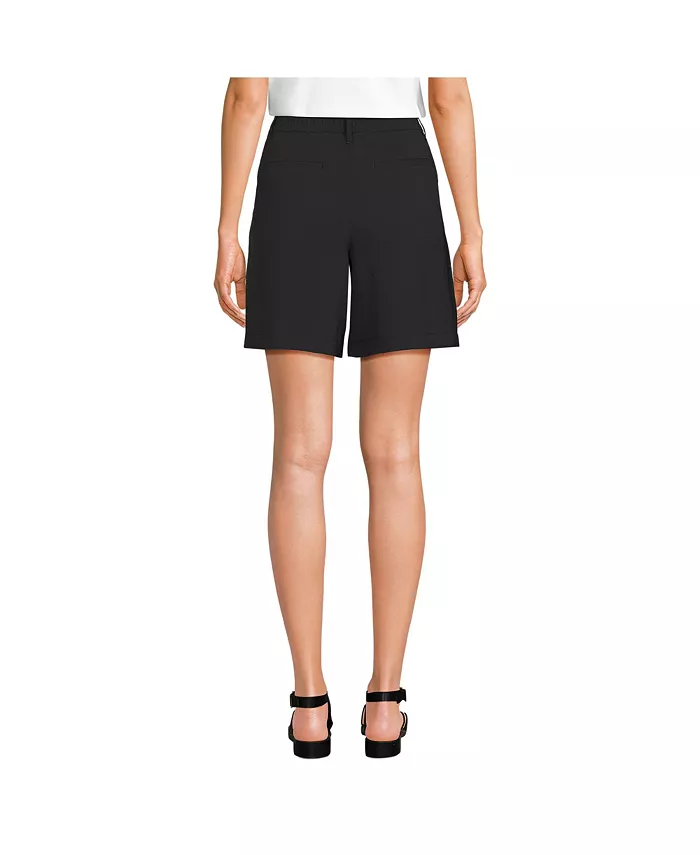 Lands' End Women's Creaseless High Rise 7" Shorts Women's Fashion Shoes & Accessories