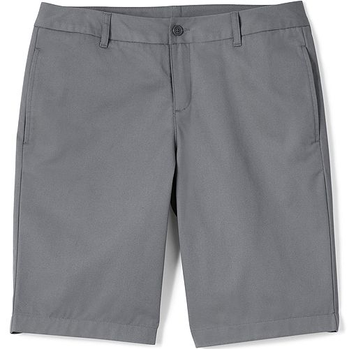 Lands' End Women's School Uniform Plain Front Blend Chino Shorts Women's Fashion Shoes & Accessories
