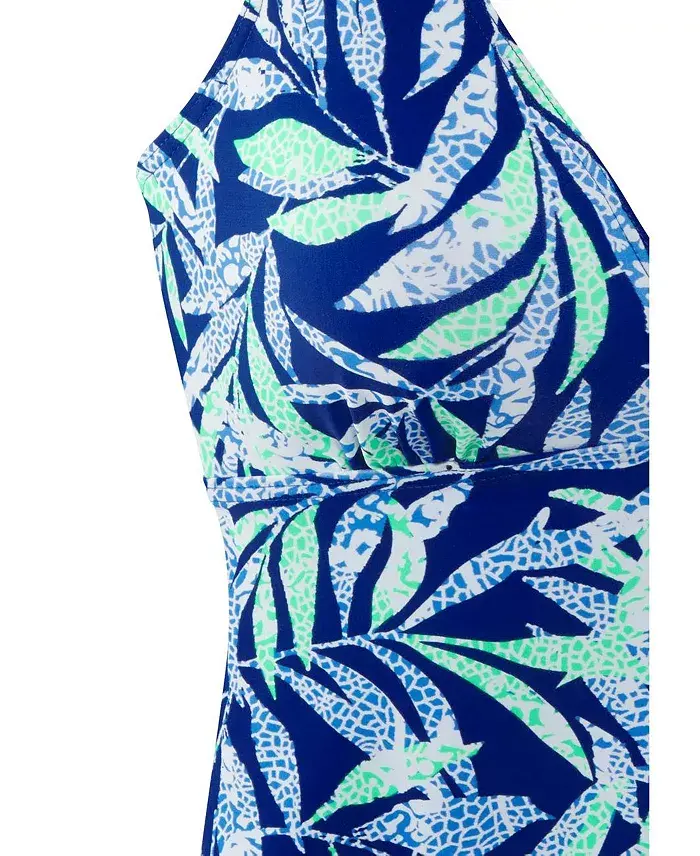 LASCANA Women's Tropical Print Underwire Tankini Swimsuit Top Women's Fashion Shoes & Accessories
