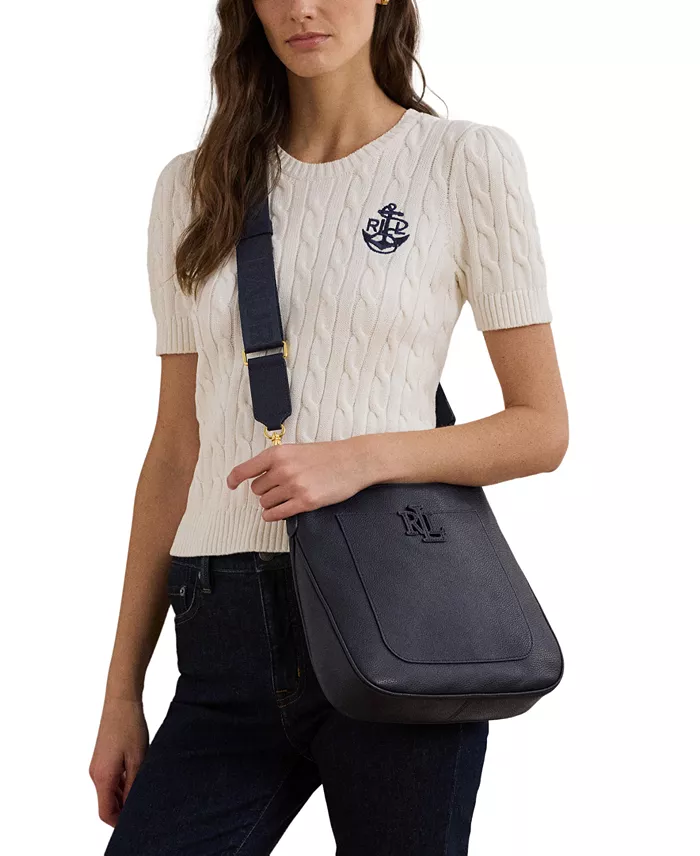 Lauren Ralph Lauren Cameryn Pebbled Leather Small Crossbody Handbags Purses & Accessories