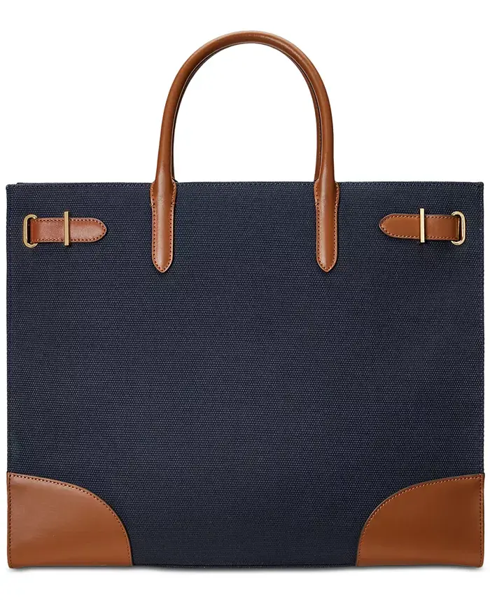 Lauren Ralph Lauren Canvas Large Devyn Tote Bag Handbags Purses & Accessories