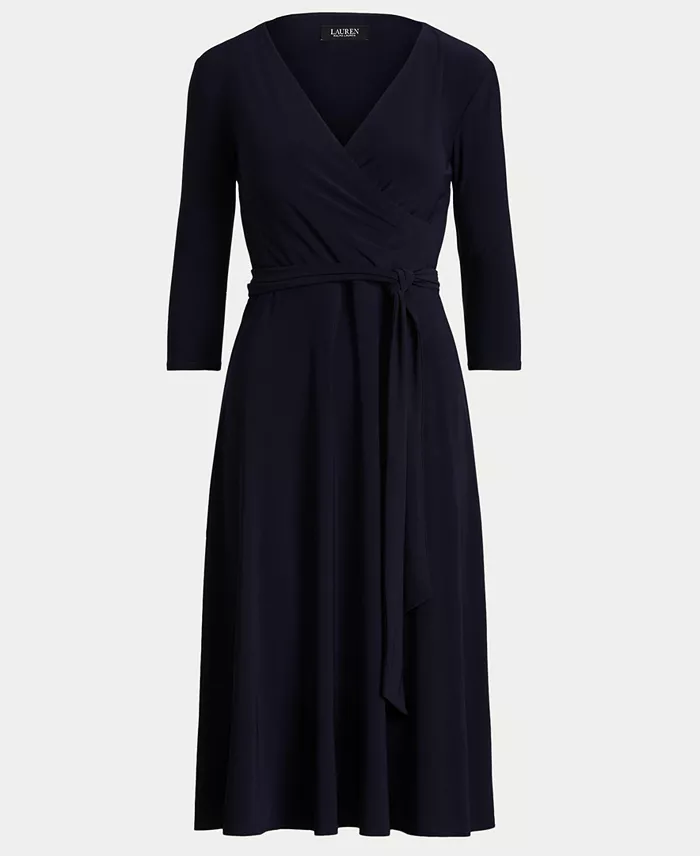 Lauren Ralph Lauren Surplice Jersey Dress Women's Fashion Shoes & Accessories