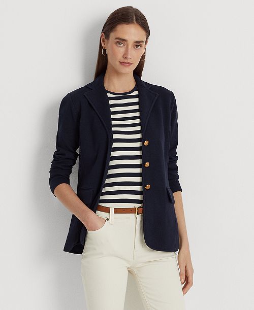 Lauren Ralph Lauren Sweater-Knit Blazer Women's Fashion Shoes & Accessories