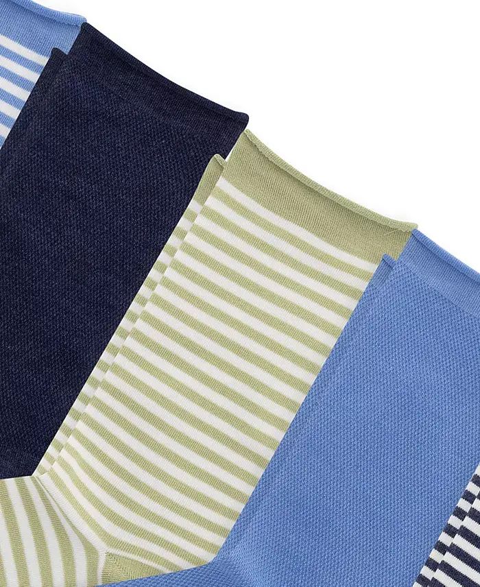 Lauren Ralph Lauren Women's 6-Pk. Striped Roll-Top Socks L3227PK2 Women's Fashion Shoes & Accessories