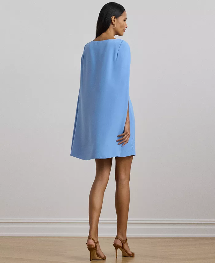 Lauren Ralph Lauren Women's Cape Georgette Cocktail Dress Women's Fashion Shoes & Accessories