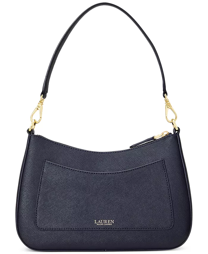 Lauren Ralph Lauren Women's Crosshatch Leather Medium Danni Shoulder Bag Handbags Purses & Accessories