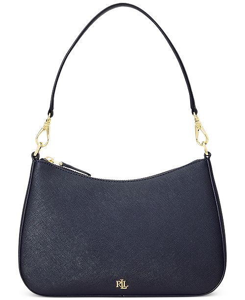 Lauren Ralph Lauren Women's Crosshatch Leather Medium Danni Shoulder Bag Handbags Purses & Accessories