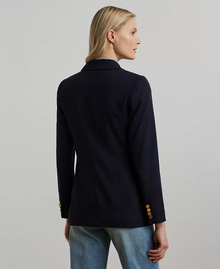 Lauren Ralph Lauren Women's Double-Breasted Wool Crepe Blazer Women's Fashion Shoes & Accessories