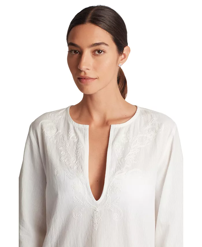 Lauren Ralph Lauren Women's Embroidered Tunic Cover-Up Women's Fashion Shoes & Accessories