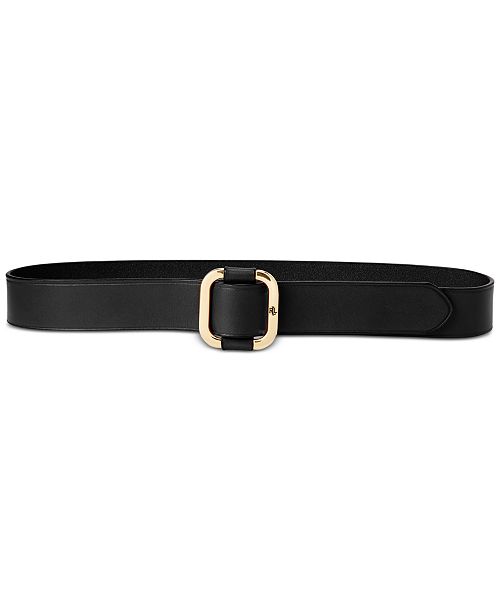 Lauren Ralph Lauren Women's Leather Slide-Buckle Belt Women's Fashion Shoes & Accessories