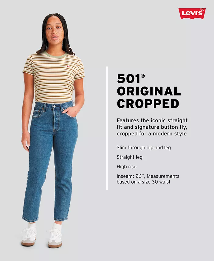 Levi's 501® Cropped Straight-Leg High Rise Jeans Women's Fashion Shoes & Accessories