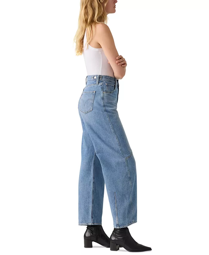 Levi's Women's Cinch High-Rise Barrel-Leg Jeans Macy's Exclusive Women's Fashion Shoes & Accessories