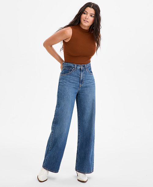 Levi's Women's Cinch-Waist Lightweight Baggy Jeans Women's Fashion Shoes & Accessories