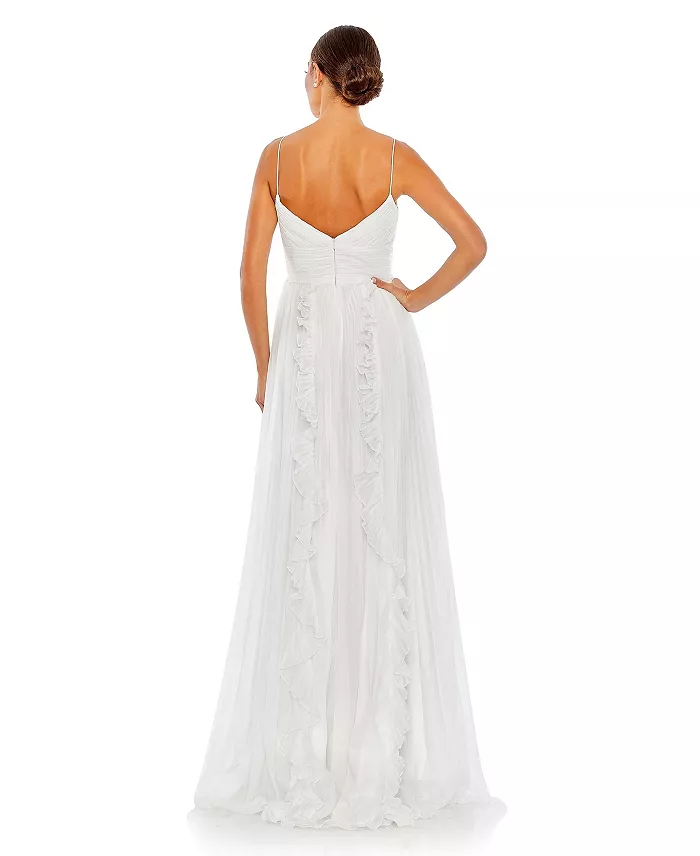 Mac Duggal Women's Ieena Pleated Sleeveless Flowy Gown Women's Fashion Shoes & Accessories