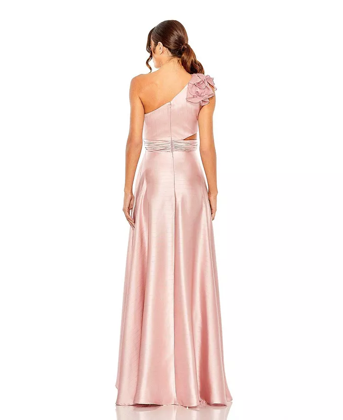 Mac Duggal Women's Ruffled One Shoulder Cut Out Hi-Low Gown Women's Fashion Shoes & Accessories