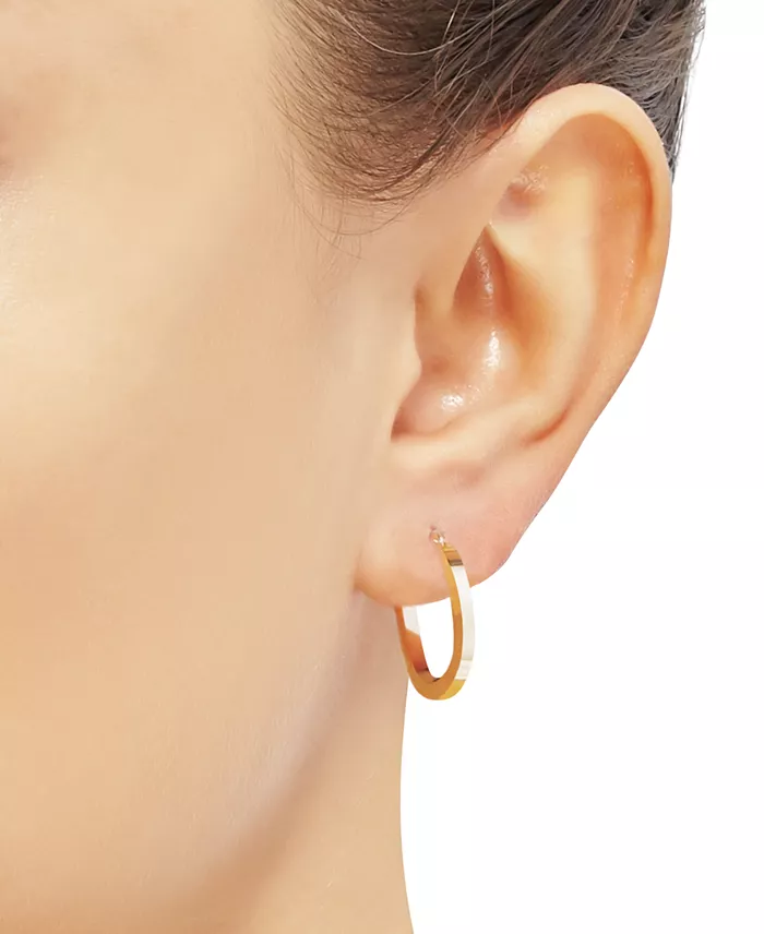 Macy's 14k Gold Earrings Polished Square Hoops (17mm) Jewelry & Watches