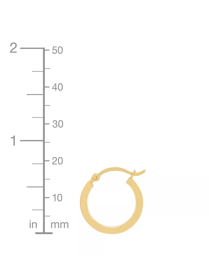 Macy's 14k Gold Earrings Polished Square Hoops (17mm) Jewelry & Watches