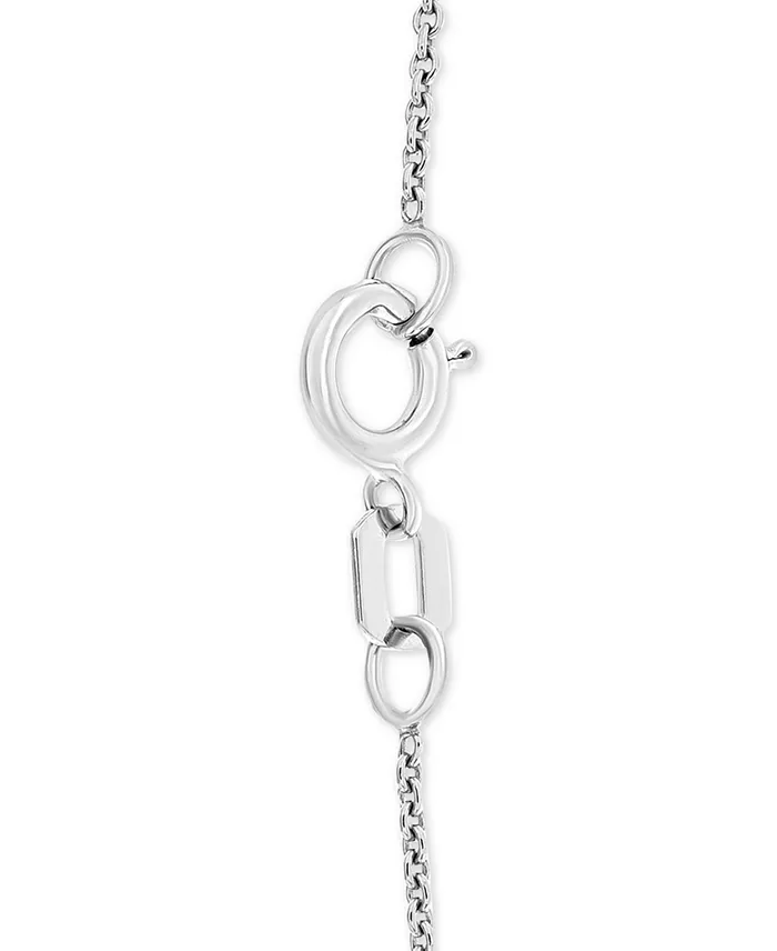 Macy's Diamond Cushion Cluster 18" Pendant Necklace (1/10 Ct. T.w.) In Sterling Silver Jewelry & Watches