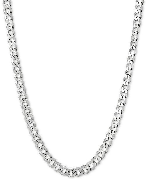 Macy's Flat Curb Link 22" Chain Necklace (5mm) in 18k Gold-Plated Sterling Silver or Sterling Silver Jewelry & Watches