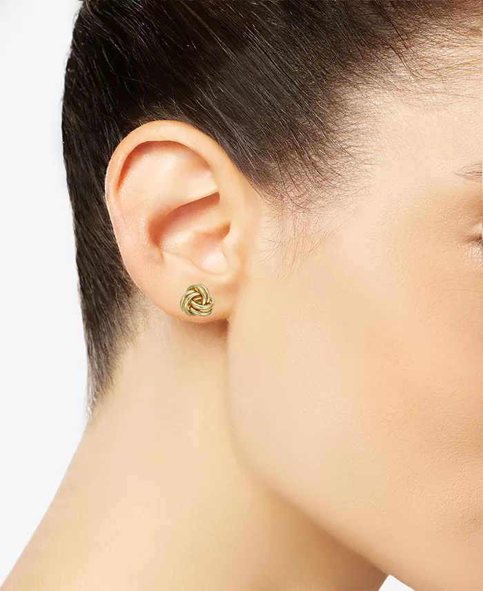 Macy's Love Knot Stud Earrings In 10k Gold Jewelry & Watches