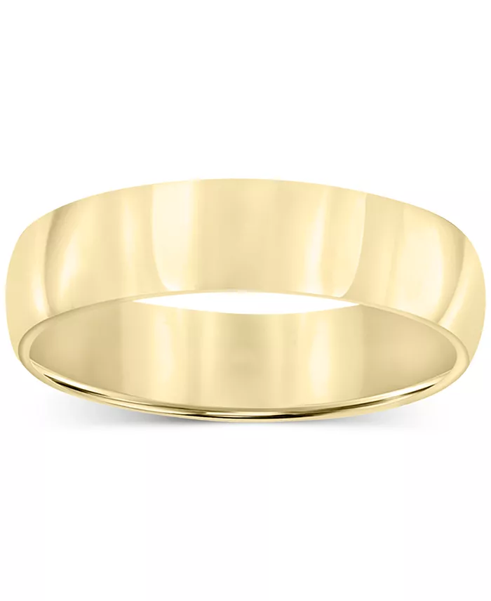Macy's Men's Polished Wedding Band In 18k Gold-Plated Sterling Silver (Also In Sterling Silver) Jewelry & Watches