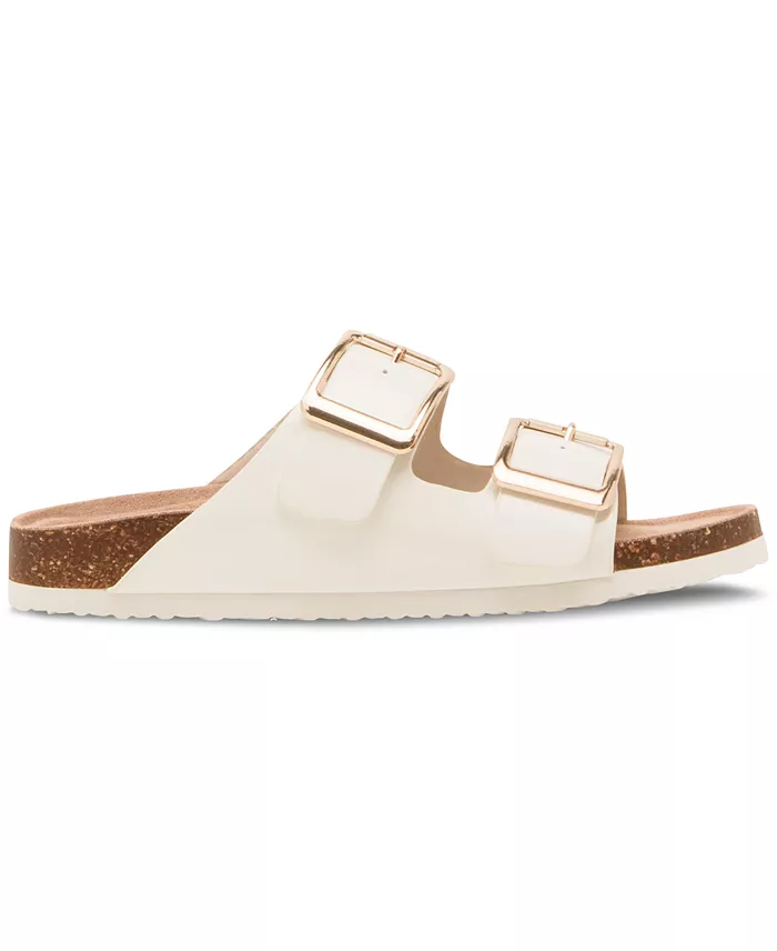 Madden Girl Bodie Buckle Footbed Slide Sandals Women's Fashion Shoes & Accessories