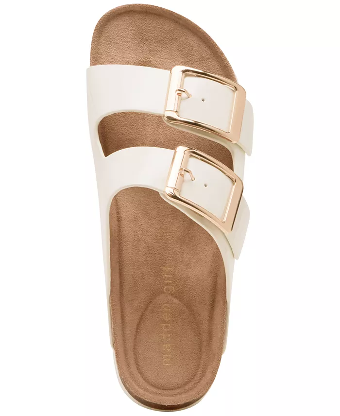 Madden Girl Bodie Buckle Footbed Slide Sandals Women's Fashion Shoes & Accessories