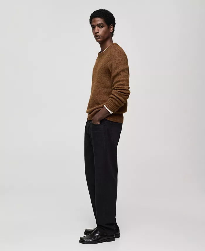 MANGO Men's Slim-Fit Wool-Blend Knit Sweater Men's Fashion & Accessories