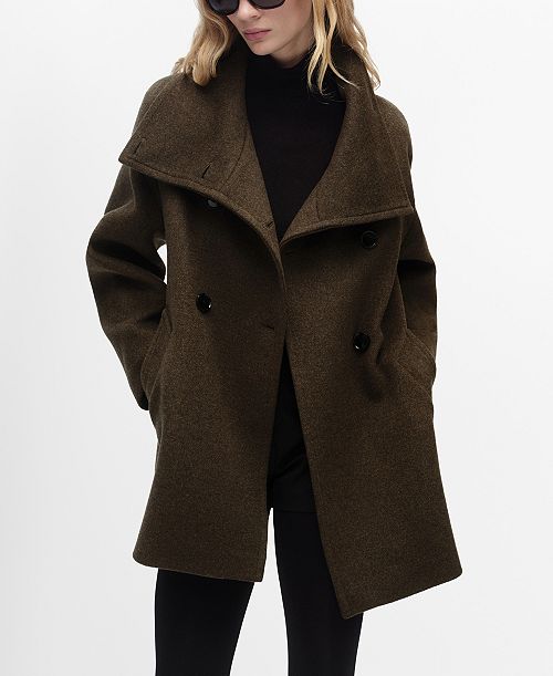 MANGO Women's Double-Breasted Wool Coat Women's Fashion Shoes & Accessories
