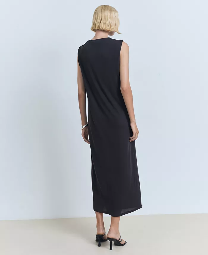 MANGO Women's Flowy Long Dress Women's Fashion Shoes & Accessories