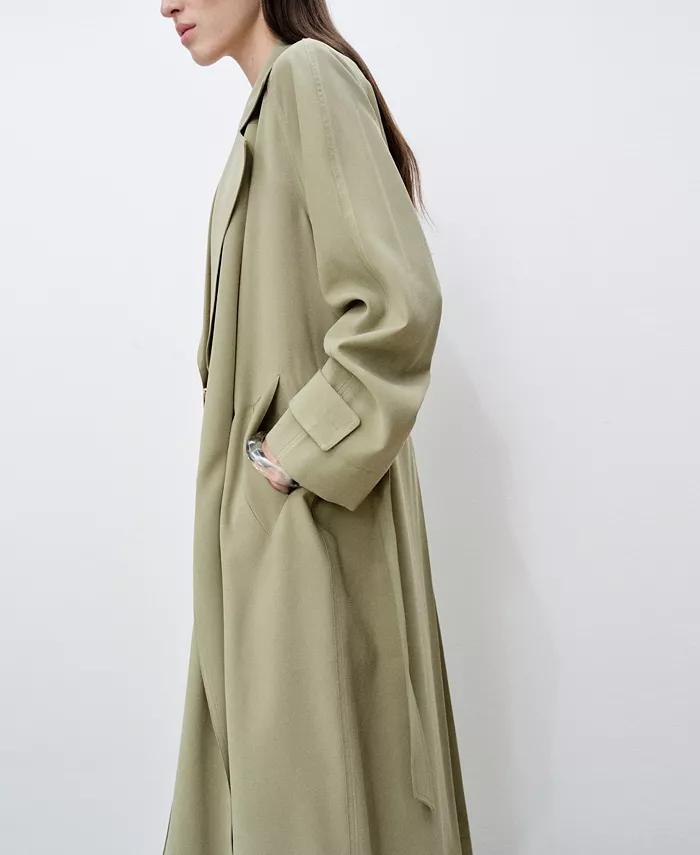 MANGO Women's Soft Belt Trench Coat Women's Fashion Shoes & Accessories