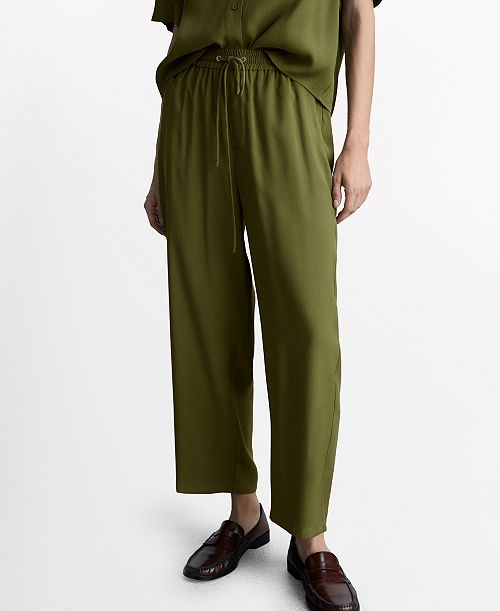 MANGO Women's Straight Suit Pants Women's Fashion Shoes & Accessories