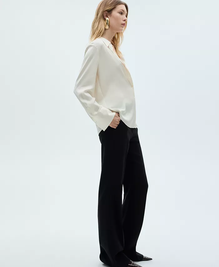 MANGO Women's Wide Leg Suit Pants Women's Fashion Shoes & Accessories